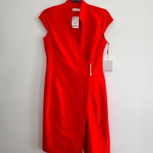 Calvin Klein V-Neck Red Dress